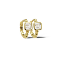 Karma Jewelry Karma Jewelry oorbellen H415GP earrings hinged hoops Fem 925 silver gold plated 12 MM