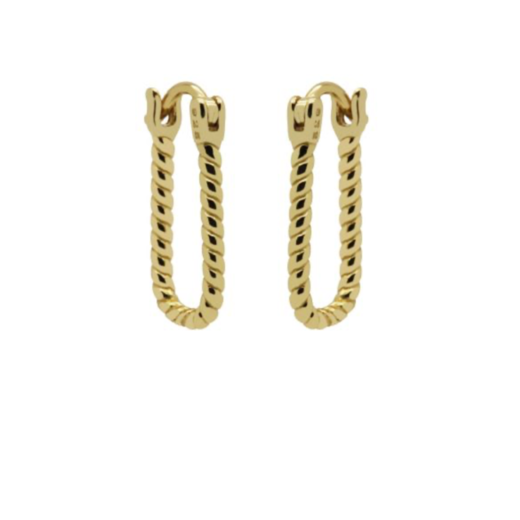 Karma Jewelry Karma Jewelry oorbellen H128GP Hinged hoops Tidy Twist 925 silver gold plated 12 MM