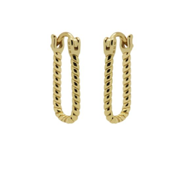 Karma Jewelry Karma Jewelry oorbellen H128GP Hinged hoops Tidy Twist 925 silver gold plated 12 MM