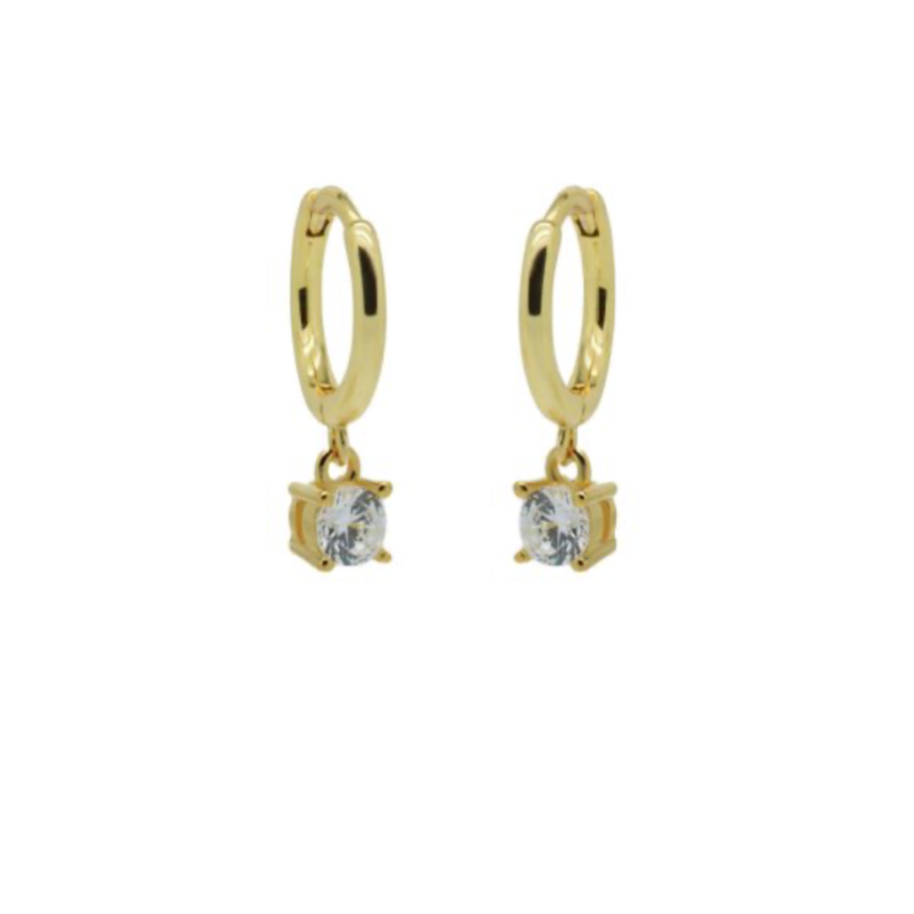 Karma Jewelry Karma Jewelry oorbellen M3218GPHIN Earrings Hinged hoops symbols round 925 silver gold plated 20 MM