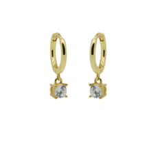 Karma Jewelry Karma Jewelry oorbellen M3218GPHIN Earrings Hinged hoops symbols round 925 silver gold plated 20 MM