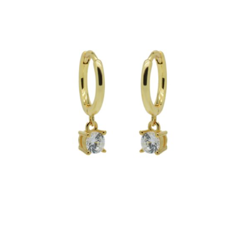 Karma Jewelry Karma Jewelry oorbellen M3218GPHIN Earrings Hinged hoops symbols round 925 silver gold plated 20 MM