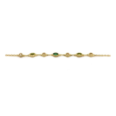 Karma Jewelry Karma Jewelry armband 94160GP_EG bracelet Jules Emerald Green 925 silver gold plated 16 +3 CM