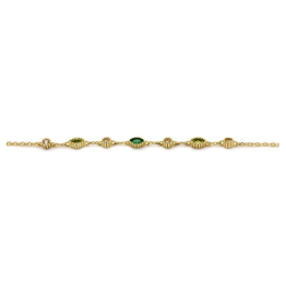 Karma Jewelry Karma Jewelry armband 94160GP_EG bracelet Jules Emerald Green 925 silver gold plated 16 +3 CM