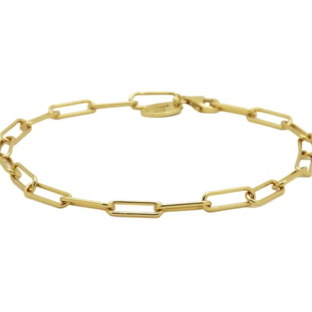Karma Jewelry Karma Jewelry armband 94138 bracelet Plain round square chain 925 silver gold plated 16 +3 CM