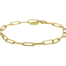 Karma Jewelry Karma Jewelry armband 94138 bracelet Plain round square chain 925 silver gold plated 16 +3 CM