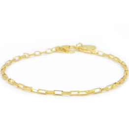 Karma Jewelry Karma Jewelry armband 94120 bracelet square chain 925 silver gold plated 16 +3 CM