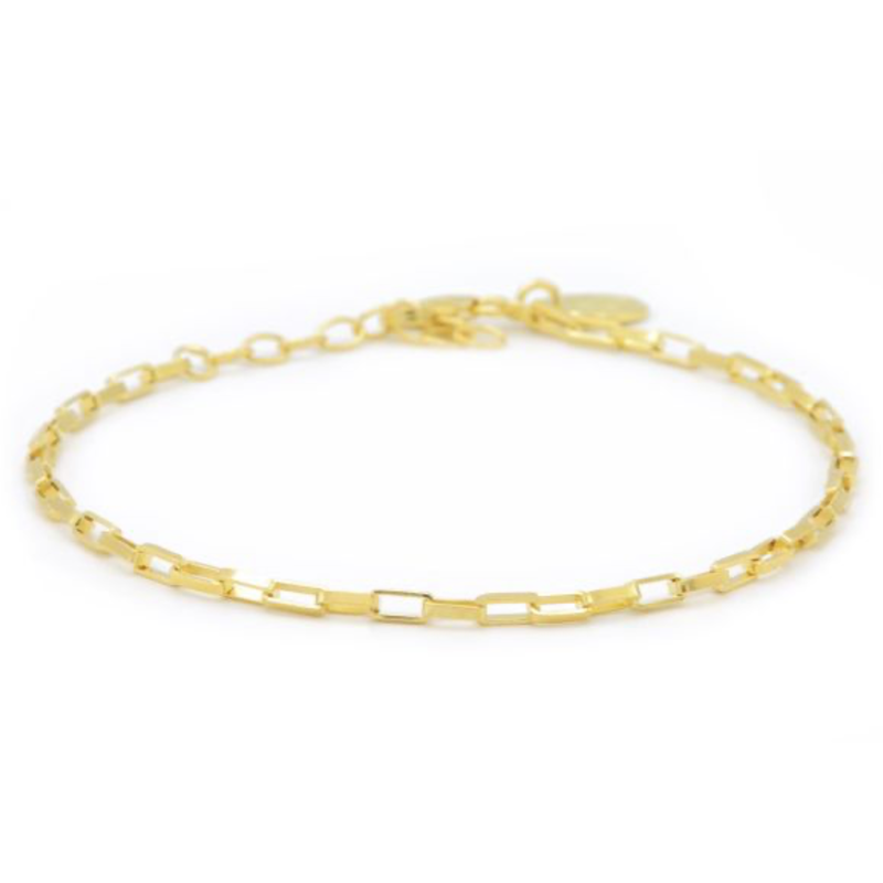 Karma Jewelry Karma Jewelry armband 94120 bracelet square chain 925 silver gold plated 16 +3 CM