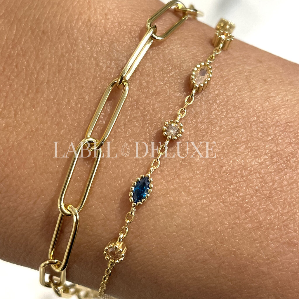 Karma Jewelry Karma Jewelry armband 94138 bracelet Plain round square chain 925 silver gold plated 16 +3 CM