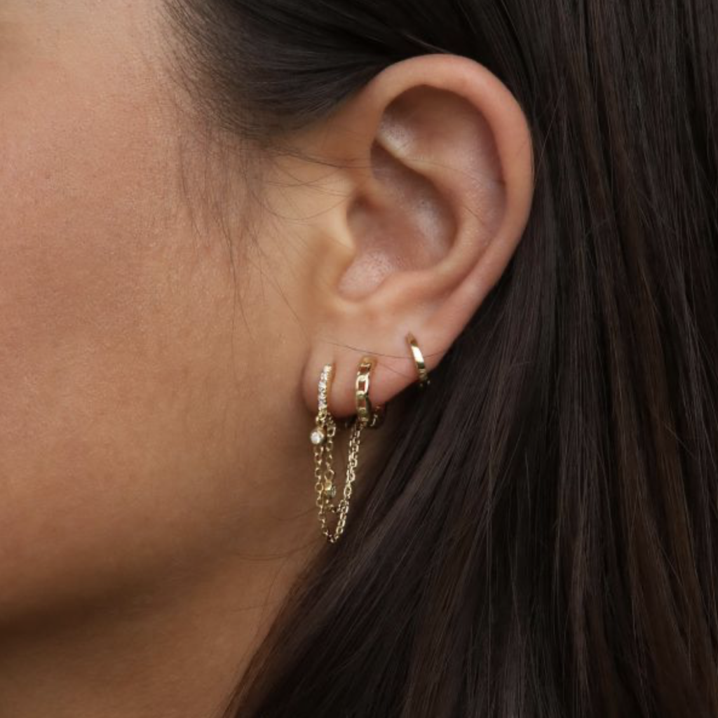 Karma Jewelry Karma Jewelry oorbellen M3168 double chain 925 zilver