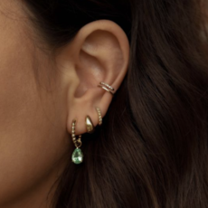 Karma Jewelry Karma Jewelry oorbellen A106GP_G Hinged hoops zirconia Anna ocean green silver gold plated