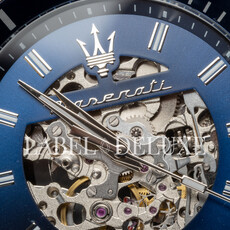 Maserati Maserati R8823140011 Sfida automaat (zilver/blauw) 44 mm heren horloge