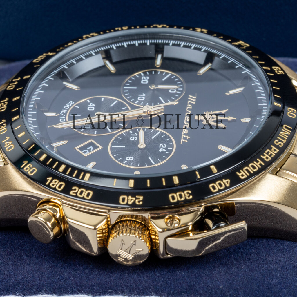 Maserati Maserati R8873612041 Traguardo chronograaf (goud/zwart) 45mm heren horloge