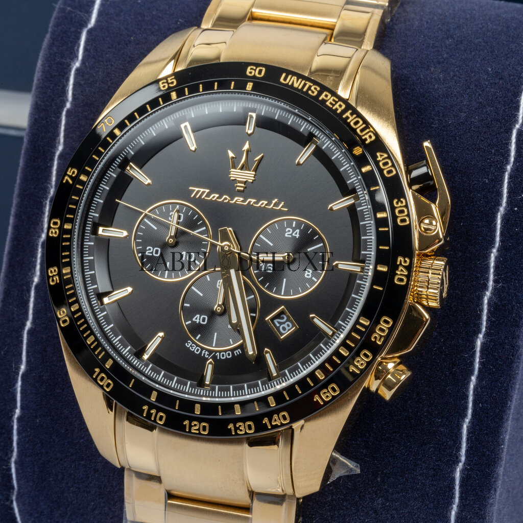 Maserati Maserati R8873612041 Traguardo chronograaf (goud/zwart) 45mm heren horloge