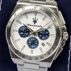 Maserati Maserati R8873652007 Velocita chronograph watch silver white blue ( zilver wit blauw ) 43 MM heren horloge