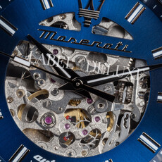 Maserati Maserati R8823140015 Sfida automaat skeleton watch (gunmetal blauw) 44mm heren horloge