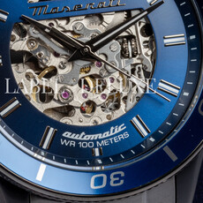 Maserati Maserati R8823140015 Sfida automaat skeleton watch (gunmetal blauw) 44mm heren horloge