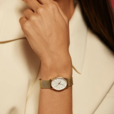 Rosefield Rosefield OWGMG-OV10 The Oval white MOP mesh gold watch dames horloge 24x29 mm