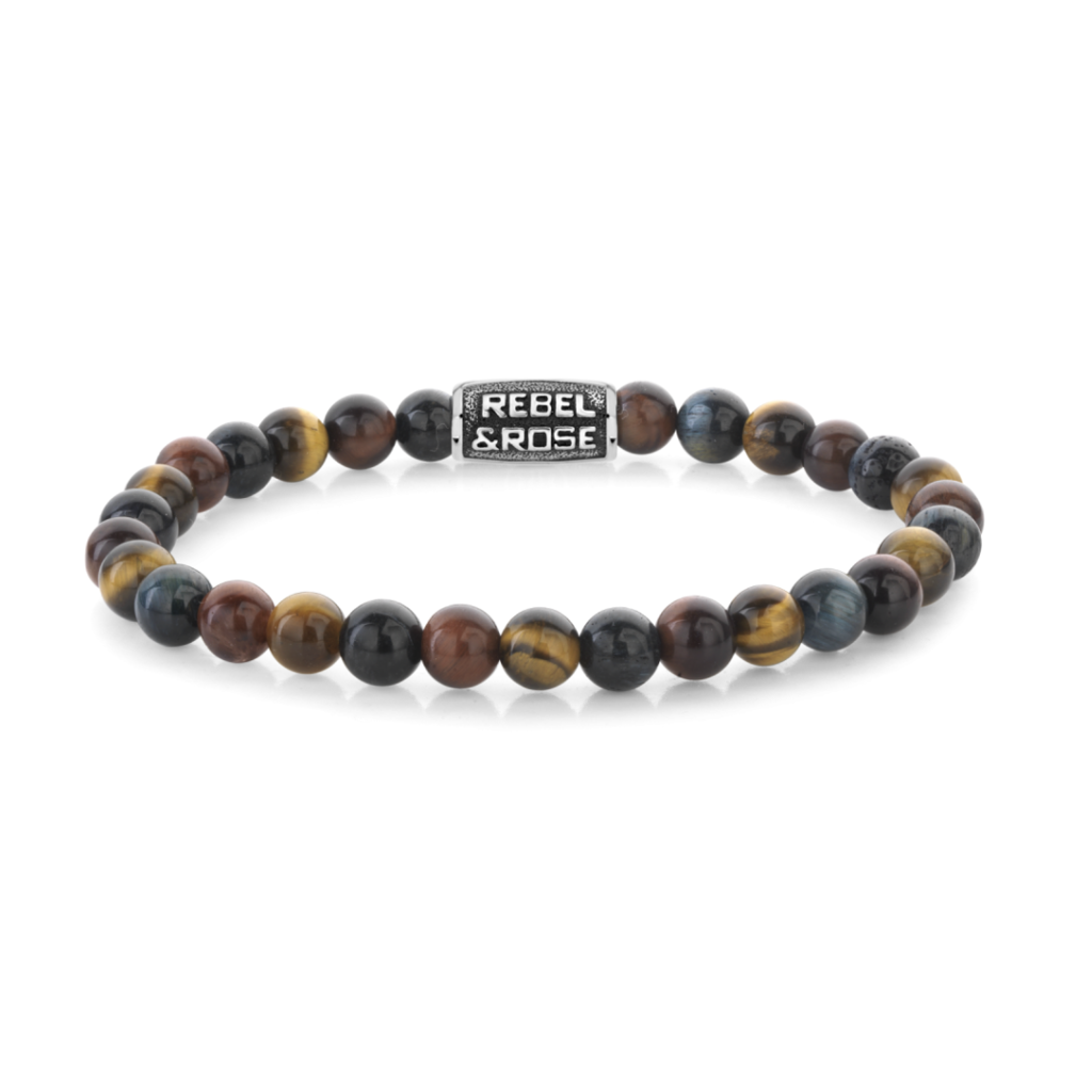 Rebel & Rose Rebel & Rose armband RR-60115-V-L Bracelet Stones Only Who's afraid of the Tiger Vintage  - 6 MM
