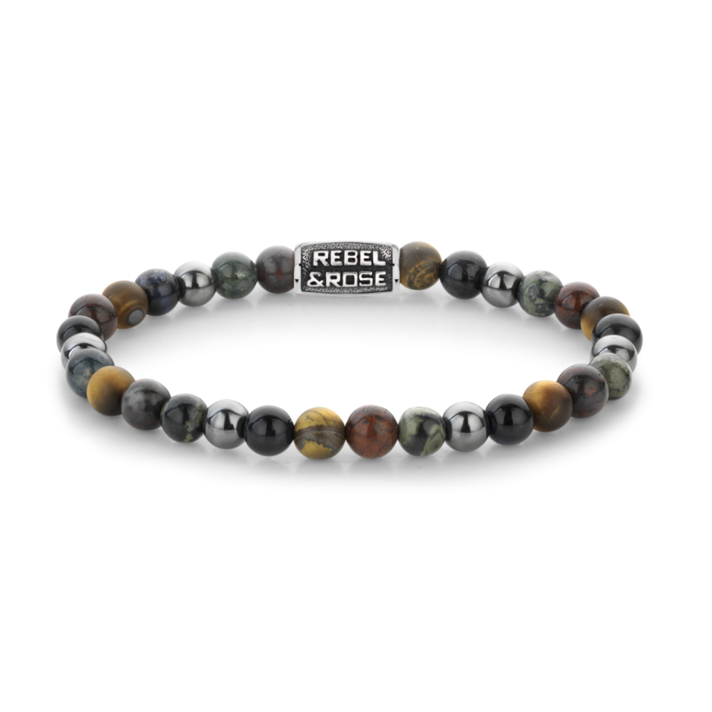 Rebel & Rose Rebel & Rose armband RR-60128-V-L Bracelet More Balls Than Most Stormy Weather Vintage - 6 MM