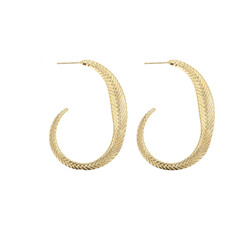 Rose & Camellia Rose & Camellia oorbellen 712506 Earrings leaves gold 6 CM