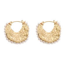 Rose & Camellia Rose & Camellia oorbellen 508952 Earrings fantasy pearls gold 2.5 CM