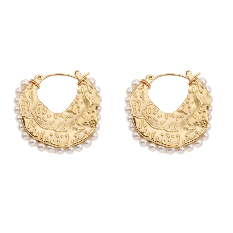 Rose & Camellia Rose & Camellia oorbellen 508952 Earrings fantasy pearls gold 2.5 CM