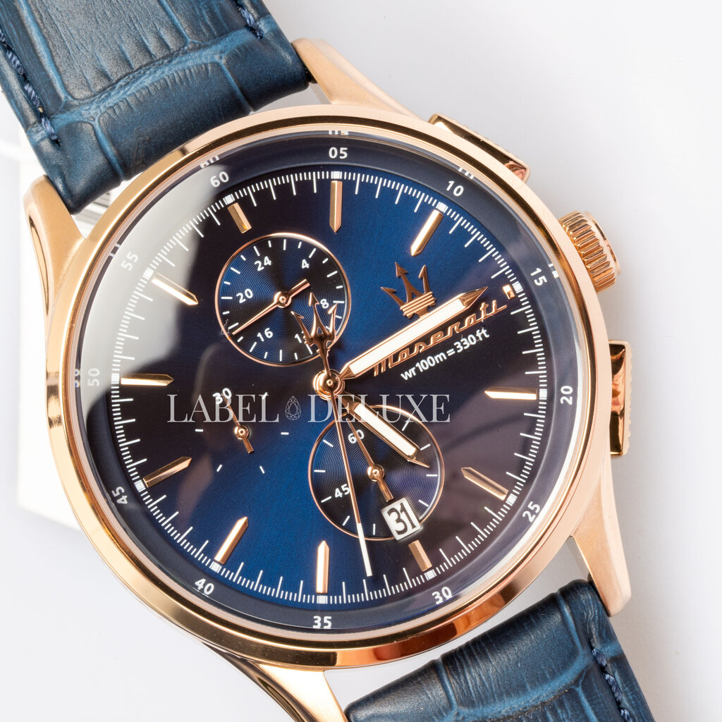 Maserati Maserati R8871624009 Sorpasso Chronograph watch (rose goud/blauw) 42 MM heren horloge