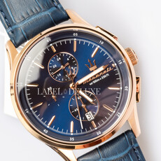 Maserati Maserati R8871624009 Sorpasso Chronograph watch (rose goud/blauw) 42 MM heren horloge