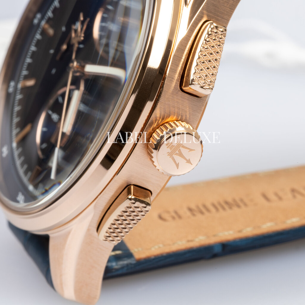 Maserati Maserati R8871624009 Sorpasso Chronograph watch (rose goud/blauw) 42 MM heren horloge