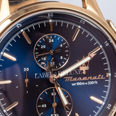 Maserati Maserati R8871624009 Sorpasso Chronograph watch (rose goud/blauw) 42 MM heren horloge