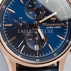 Maserati Maserati R8871624009 Sorpasso Chronograph watch (rose goud/blauw) 42 MM heren horloge