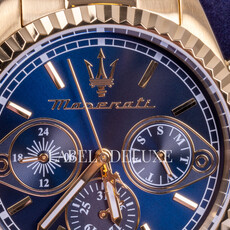 Maserati Maserati R8853100026 Competizione Multifunction watch goud blauw 43 mm heren horloge