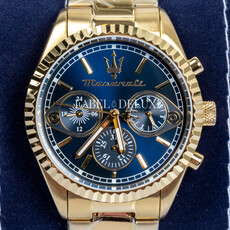 Maserati Maserati R8853100026 Competizione Multifunction watch goud blauw 43 mm heren horloge