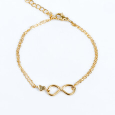 Label Deluxe Bijoux Label Deluxe armband 0982 Bracelet Infinity love mini gold 16 + 3 CM