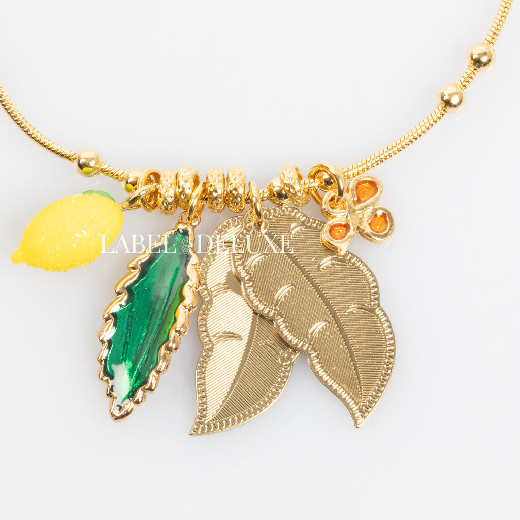 Gas Bijoux Jewelry Gas Bijoux Ketting 82097 Necklace Bellavita lemon feather gold
