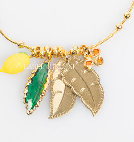Gas Bijoux Jewelry Gas Bijoux Ketting 82097 Necklace Bellavita lemon feather gold