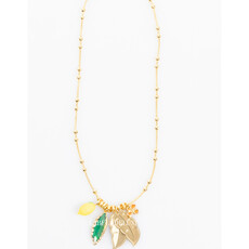 Gas Bijoux Jewelry Gas Bijoux Ketting 82097 Necklace Bellavita lemon feather gold