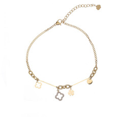 Rose & Camellia Rose & Camellia Enkelbandje 307956 Anklet clover gold