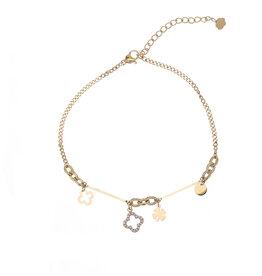 Rose & Camellia Rose & Camellia Enkelbandje 307956 Anklet clover gold