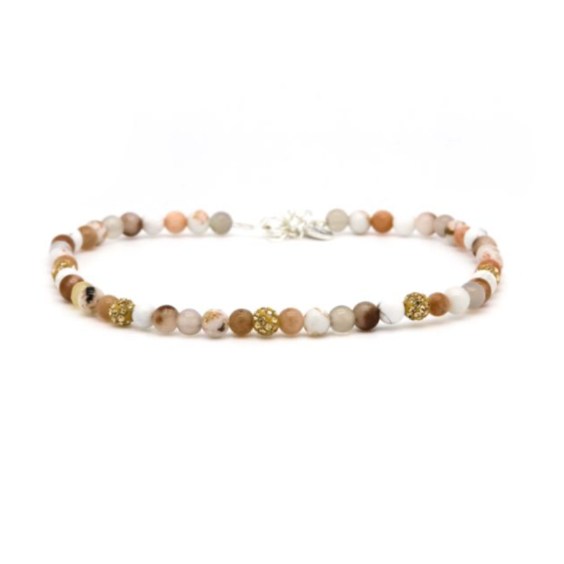 Karma Jewelry Karma Jewelry enkelbandje 89055 Anklet Phoebe green rosegold XXS 23 + 3 CM