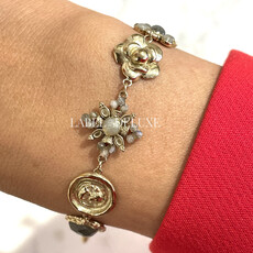 Rose & Camellia Rose & Camellia armband 415508 Vintage bracelet pearl heart gold 17 CM