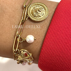 Rose & Camellia Rose & Camellia armband 14505 Bracelet Vintage charms pearls gold 16+ 3 CM