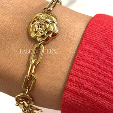 Rose & Camellia Rose & Camellia armband 12509 Bracelet big chain flower Gold 16 + 3 CM