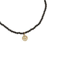 Rose & Camellia Rose & Camellia armband 3958 Bracelet black with smiley star elastic