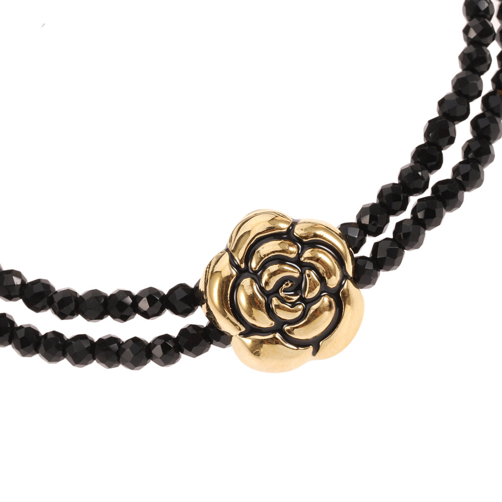Rose & Camellia Rose & Camellia armband 8953 Bracelet Vintage Rose black gold elastic