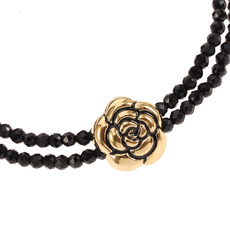 Rose & Camellia Rose & Camellia armband 8953 Bracelet Vintage Rose black gold elastic