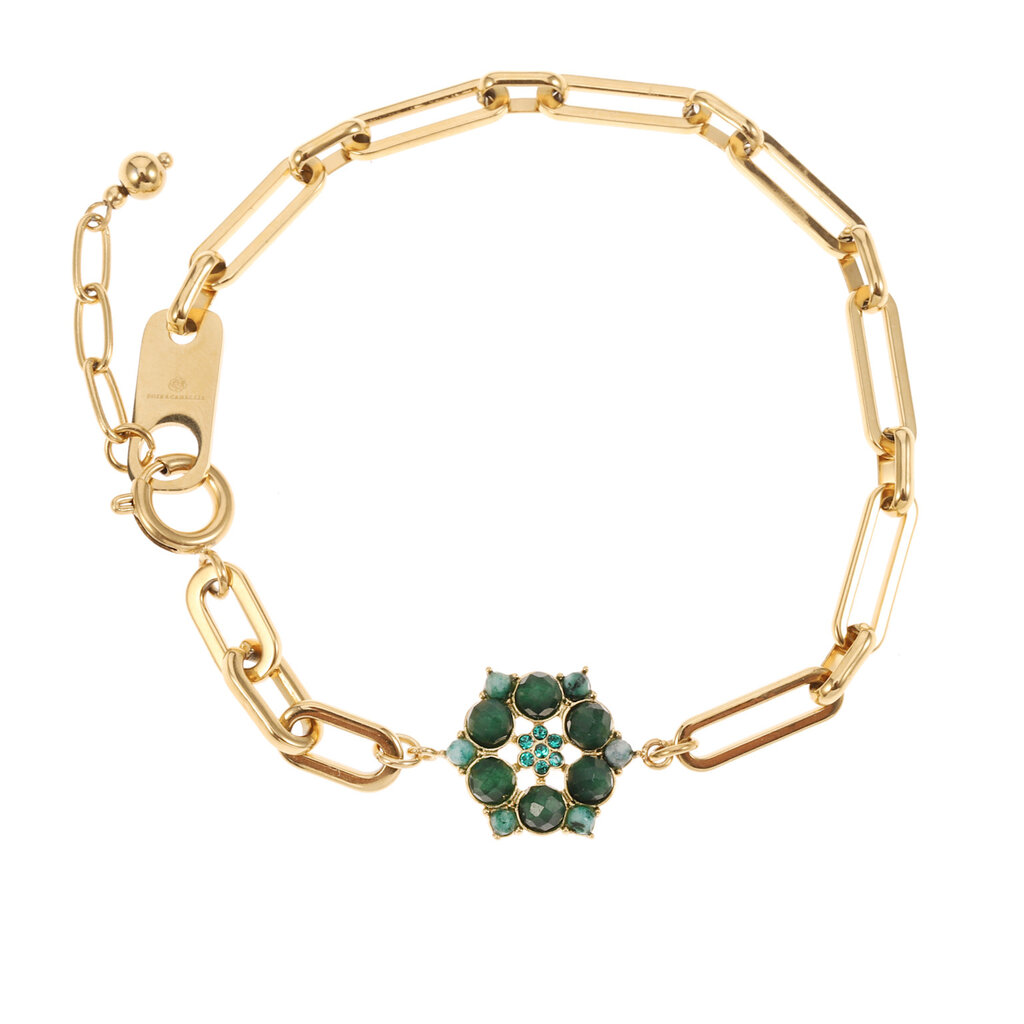 Rose & Camellia Rose & Camellia armband 808957 Bracelet fantasy flower green gold 16 + 3 CM