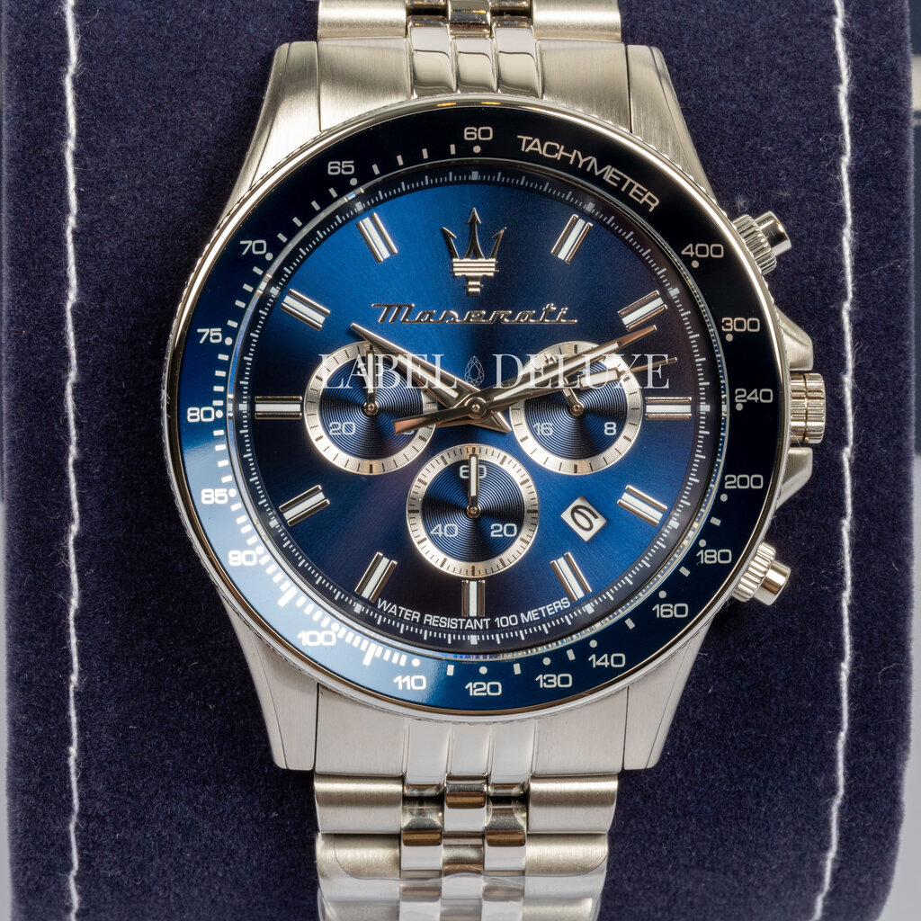 Maserati Maserati R8873640025 Sfida Chronograph watch ( zilver / blauw ) 44 MM heren horloge