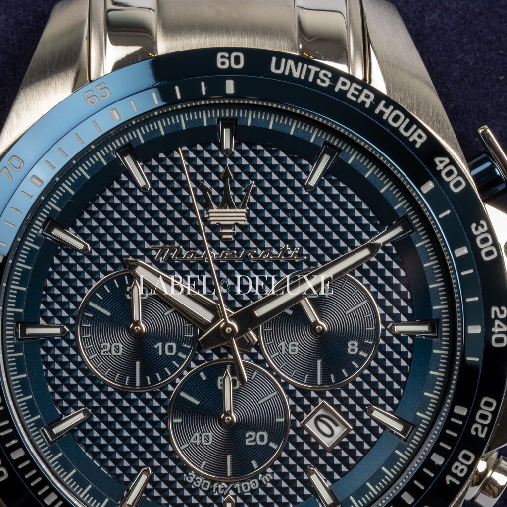 Maserati Maserati R8873612043 Traguardo chronograaf watch (zilver/blauw) 45mm heren horloge